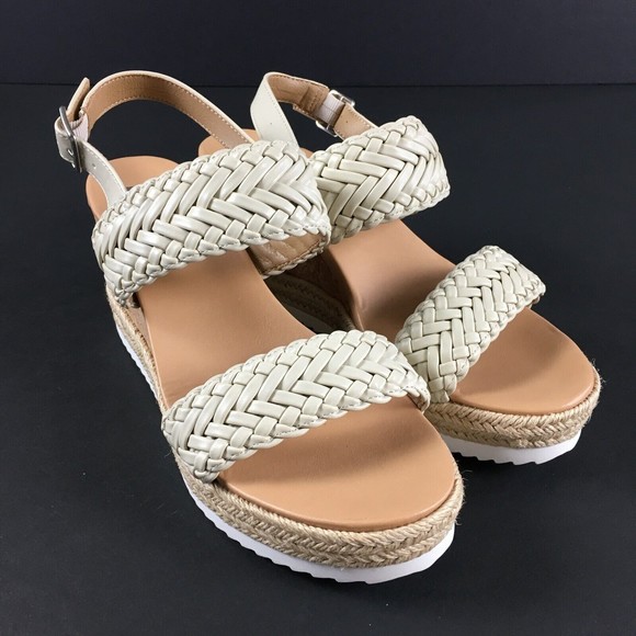 DV by Dolce Vita Elton Woven Platform Wedge Off-White Women's Size 9.5 NEW - Picture 5 of 7
